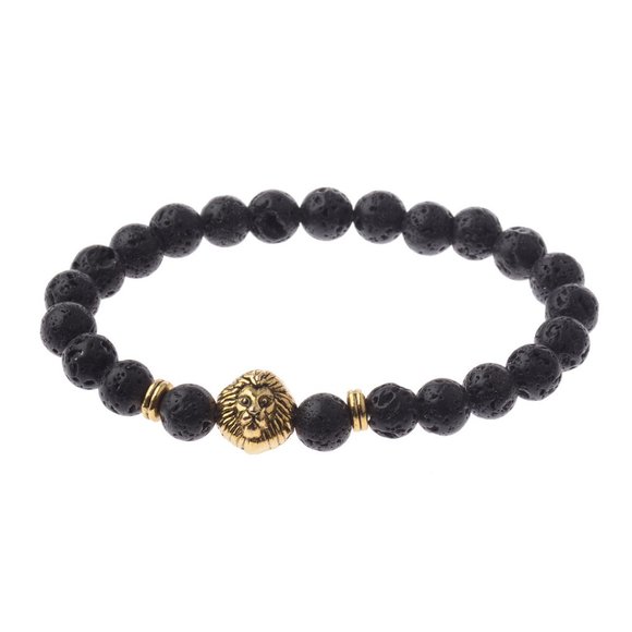 Other - NWOT Gold Lion Lava Rock Diffuser Bracelet